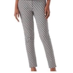 White House Black Market Geometric Black and White Ankle Pants